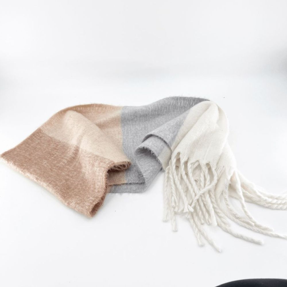 Urban Outfitters Tan, Gray, and Cream Scarf